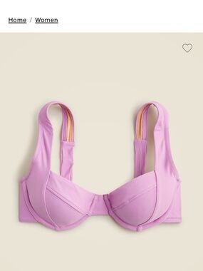 J. Crew Cross-back Underwire Purple Bikini Top Size 40D